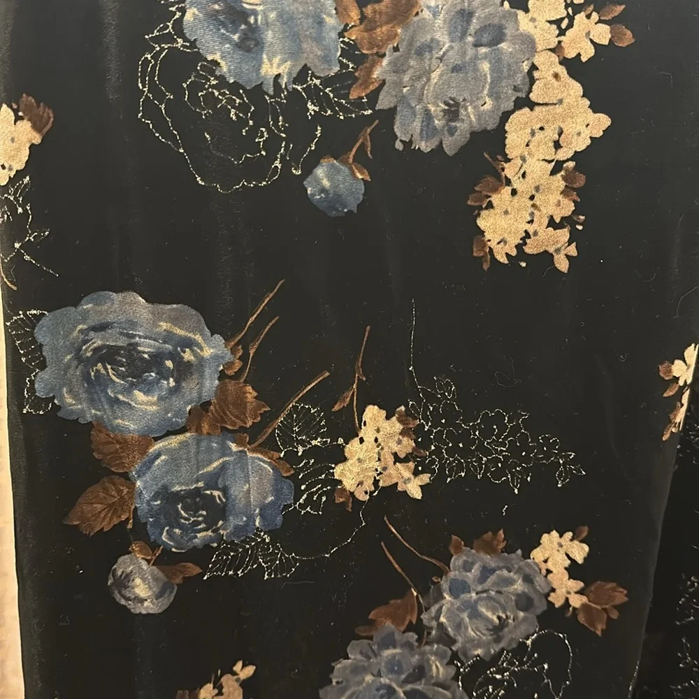 🌙 Vintage Koos Of Course Velvet Floral Maxi Skirt XXL NOS Whimsigoth